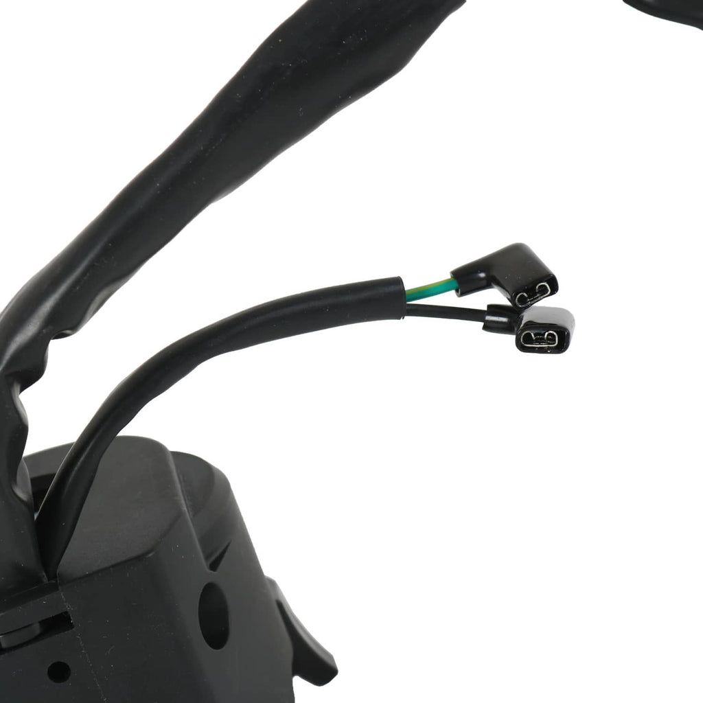 Motorcycle handlebar switch wiring harness with two end connectors