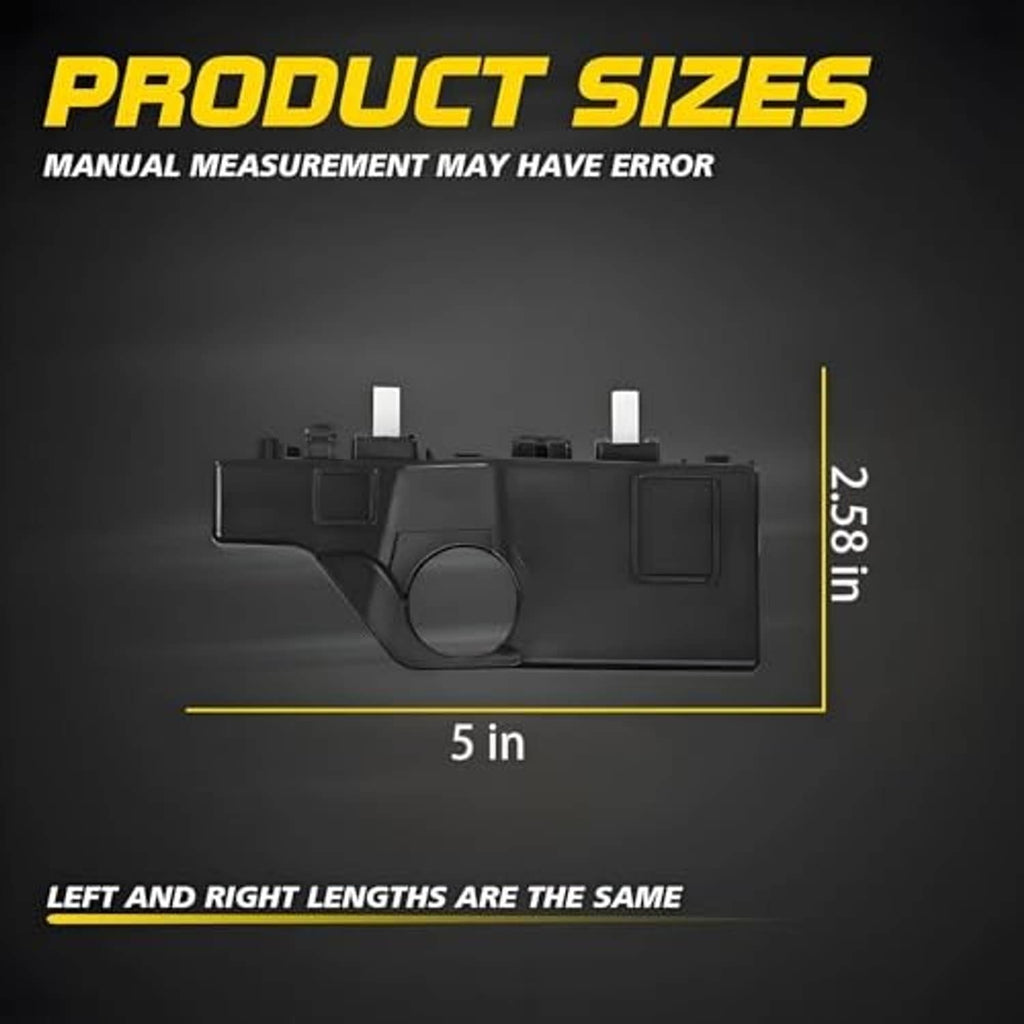 Black front bumper retainer bracket size diagram with measurement line