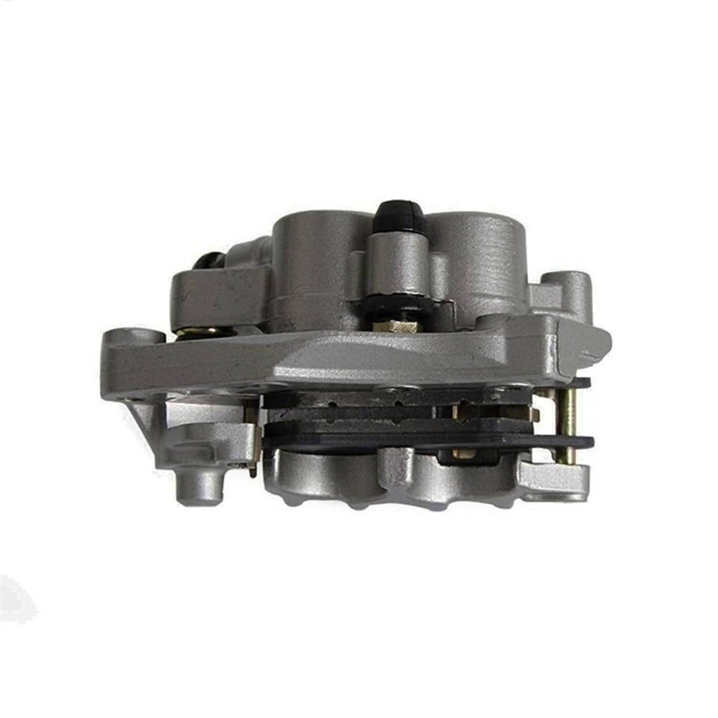 Brake caliper assembly with internal parts, gray housing and mounting points