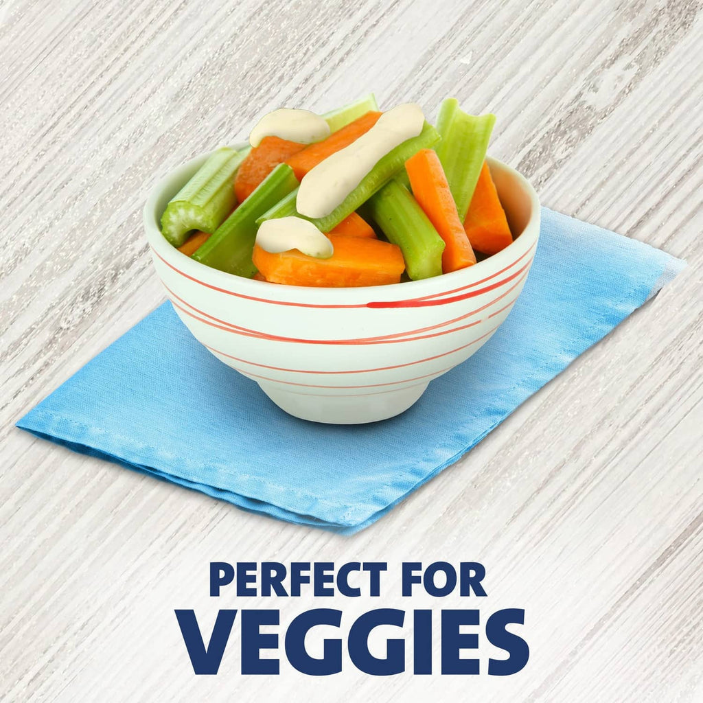 Bowl of veggie sticks with ranch dressing dip
