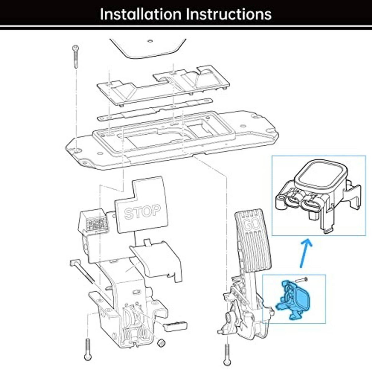 Throttle potentiometer installation instructions diagram with wiring components