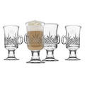Godinger Dublin Irish coffee mug set of 4, clear glass with starburst embossing