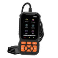OBD2 car diagnostic scanner with V520 screen and orange button keypad, black body