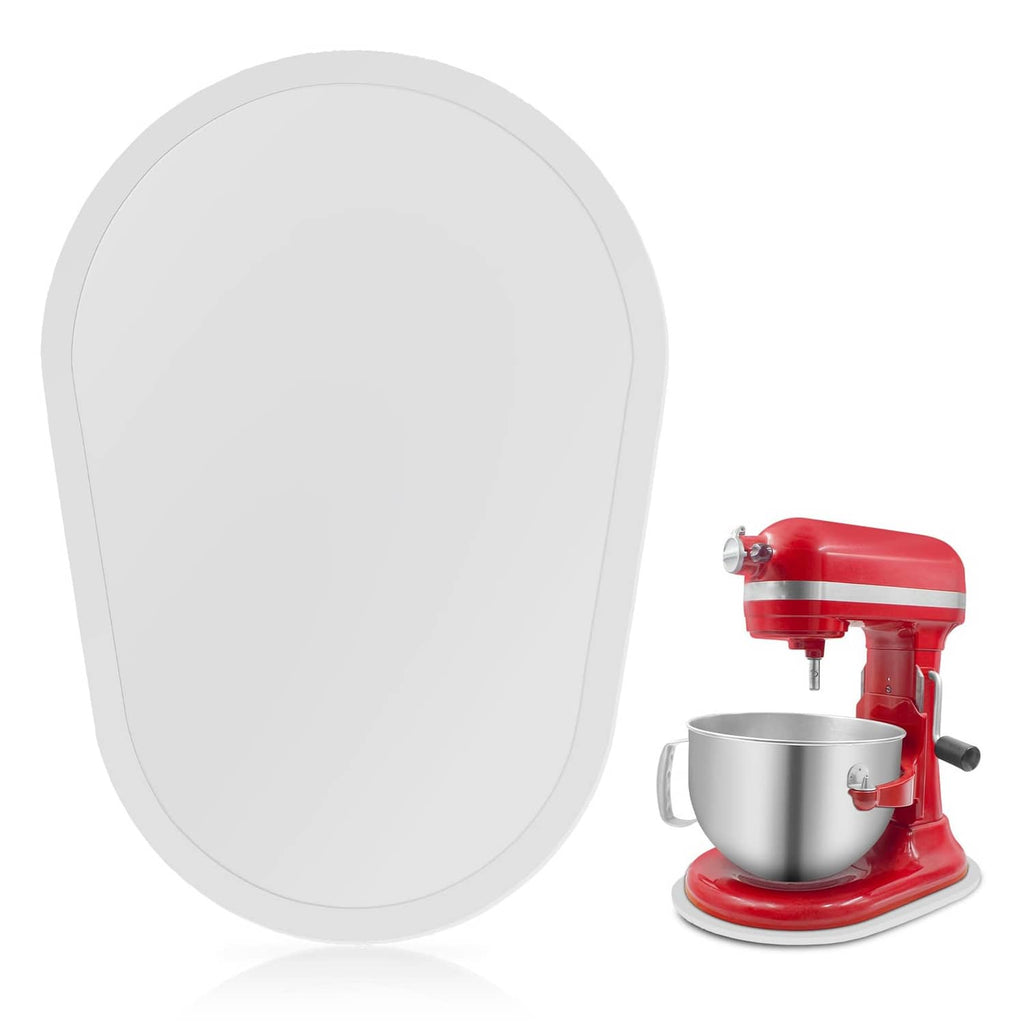 White oval bamboo mixer slider panel for KitchenAid bowl lift mixers