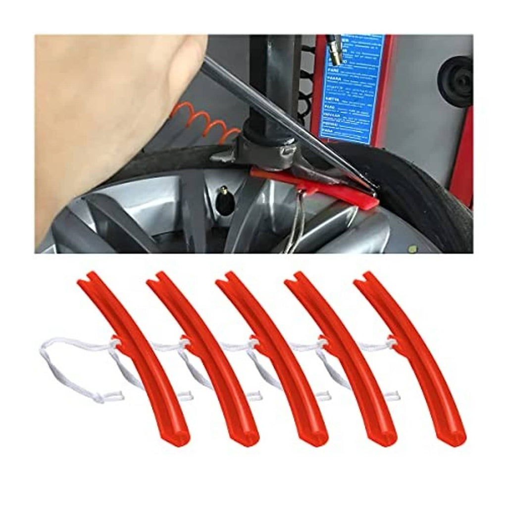 Red rim protectors set of 5 with lanyard ties for changing tires