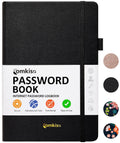 RivetOak Comkiso Password Book with Individual Alphabetical Tabs A5, C. Black