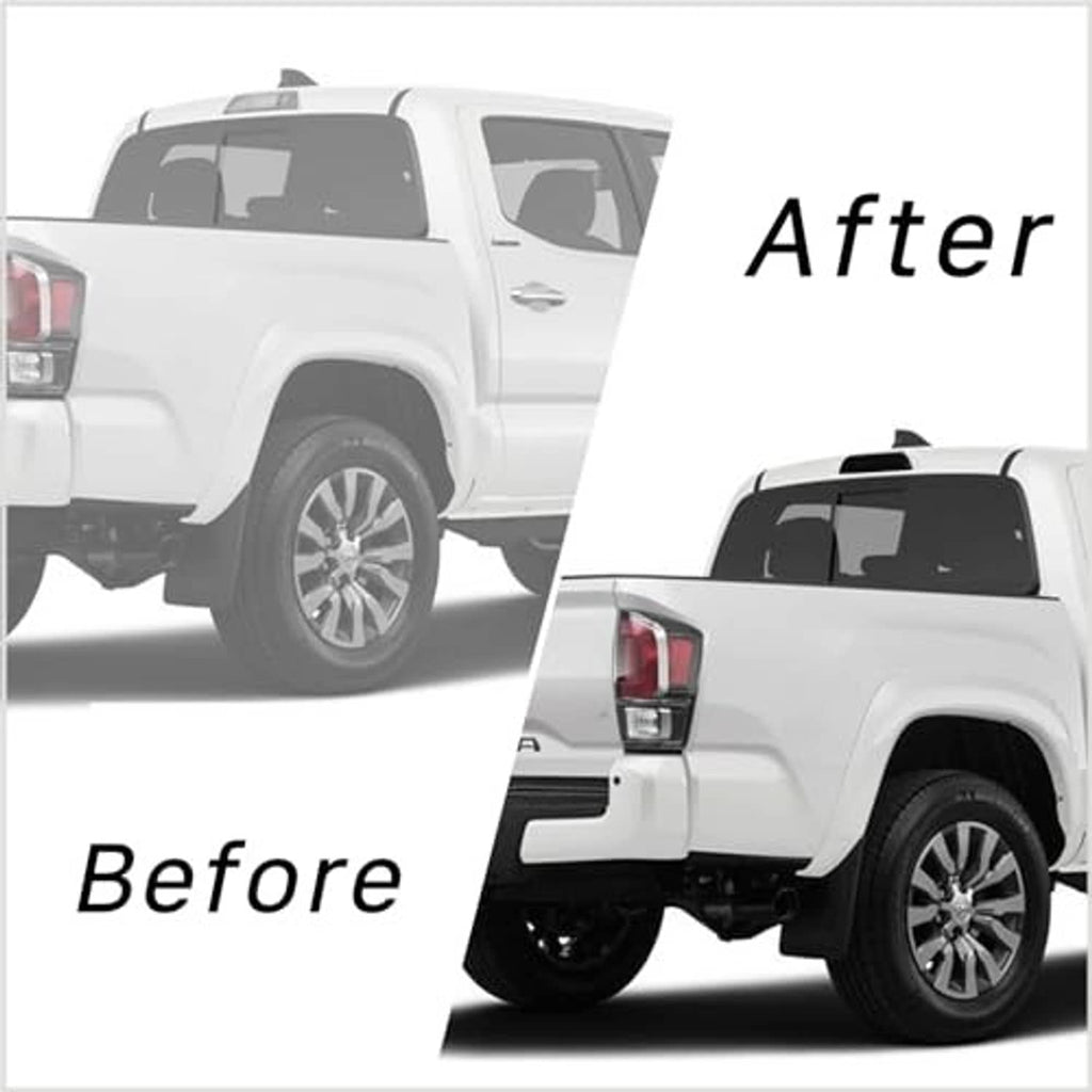 LED third brake light assembly installed on pickup rear, red brake light visible