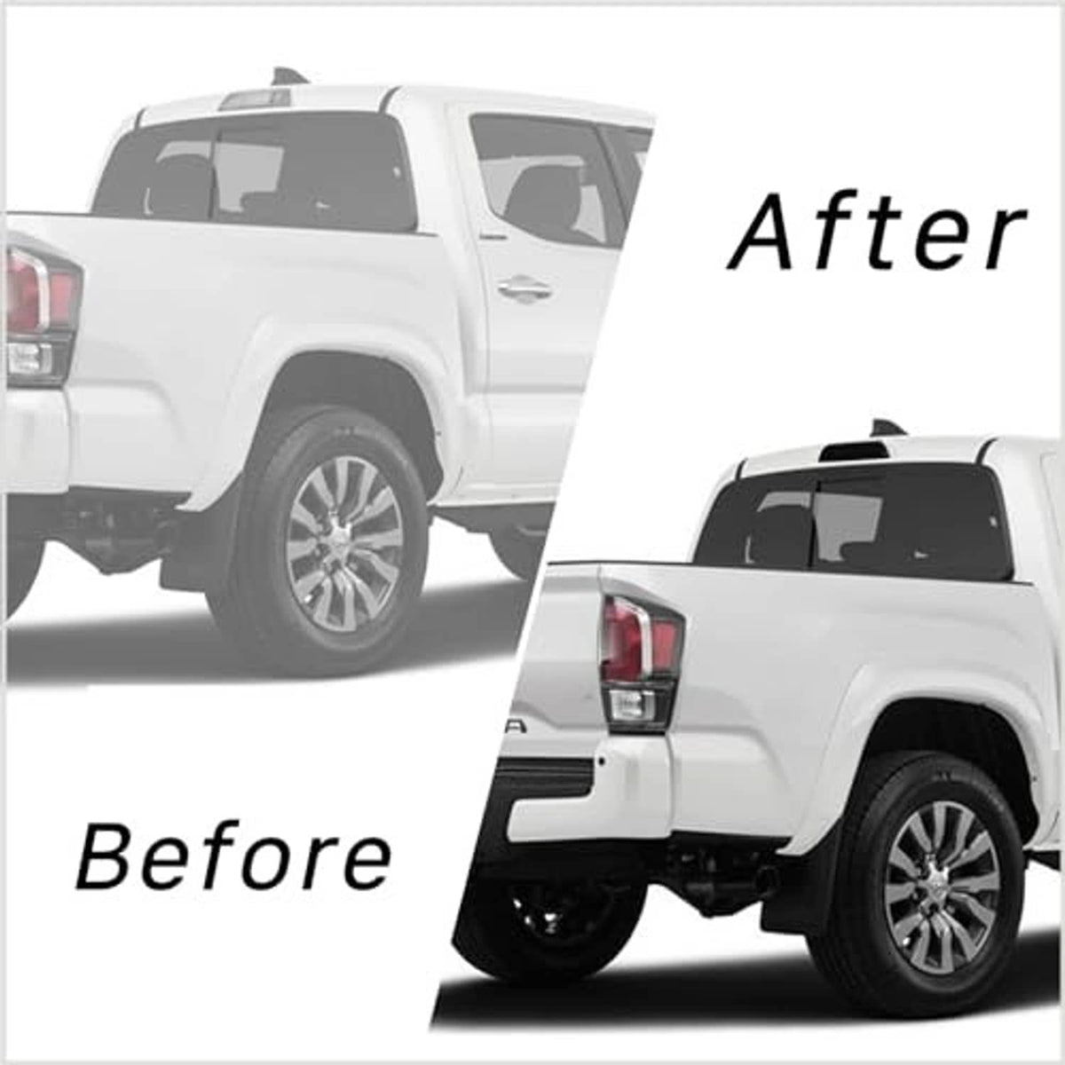 LED third brake light assembly installed on pickup rear, red brake light visible