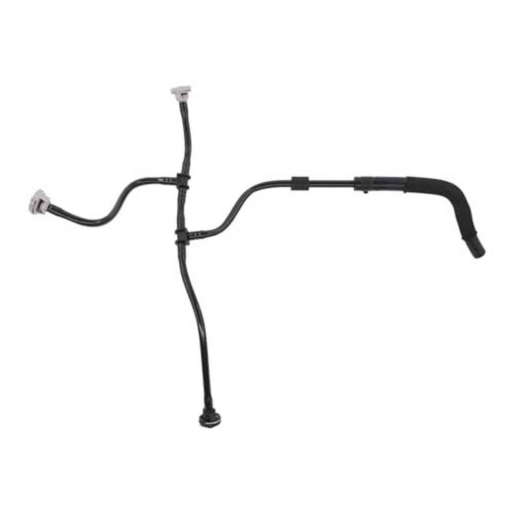 Coolant hose assembly with black tubing and several metal clamp fittings