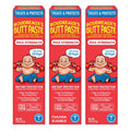Boudreaux’s Butt Paste Max Strength diaper rash ointment, red 3-pack cartons.