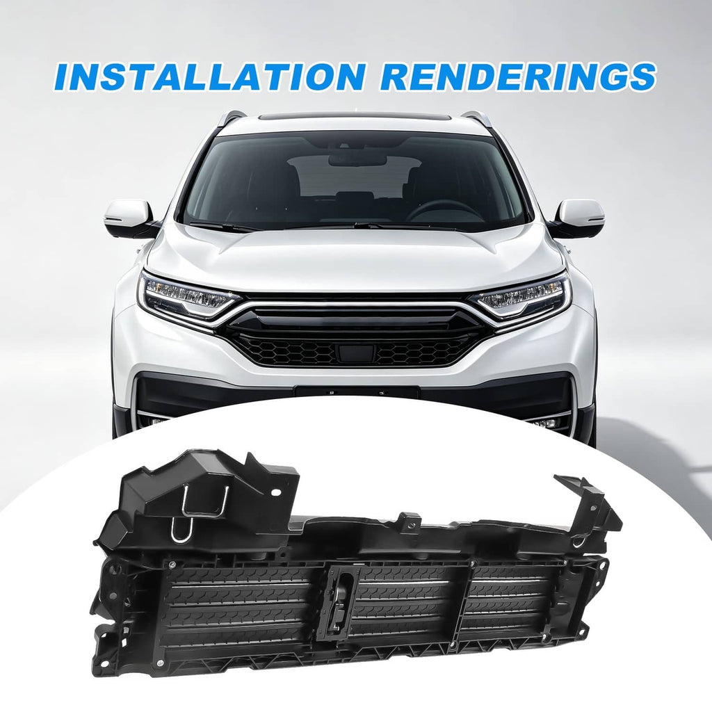Black grille shutter louver assembly shown fitted shape with center actuator unit