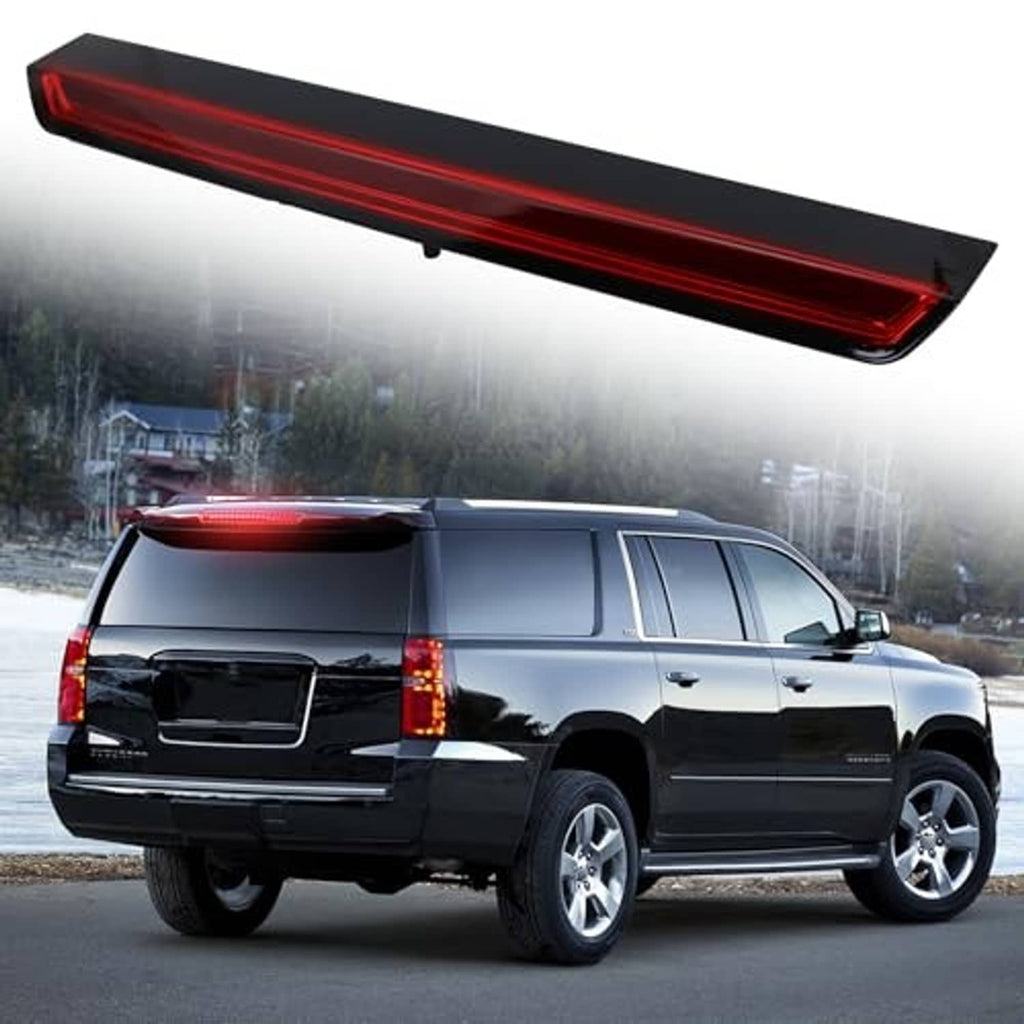 Full LED center high mount stop light bar with red LED strip in black housing
