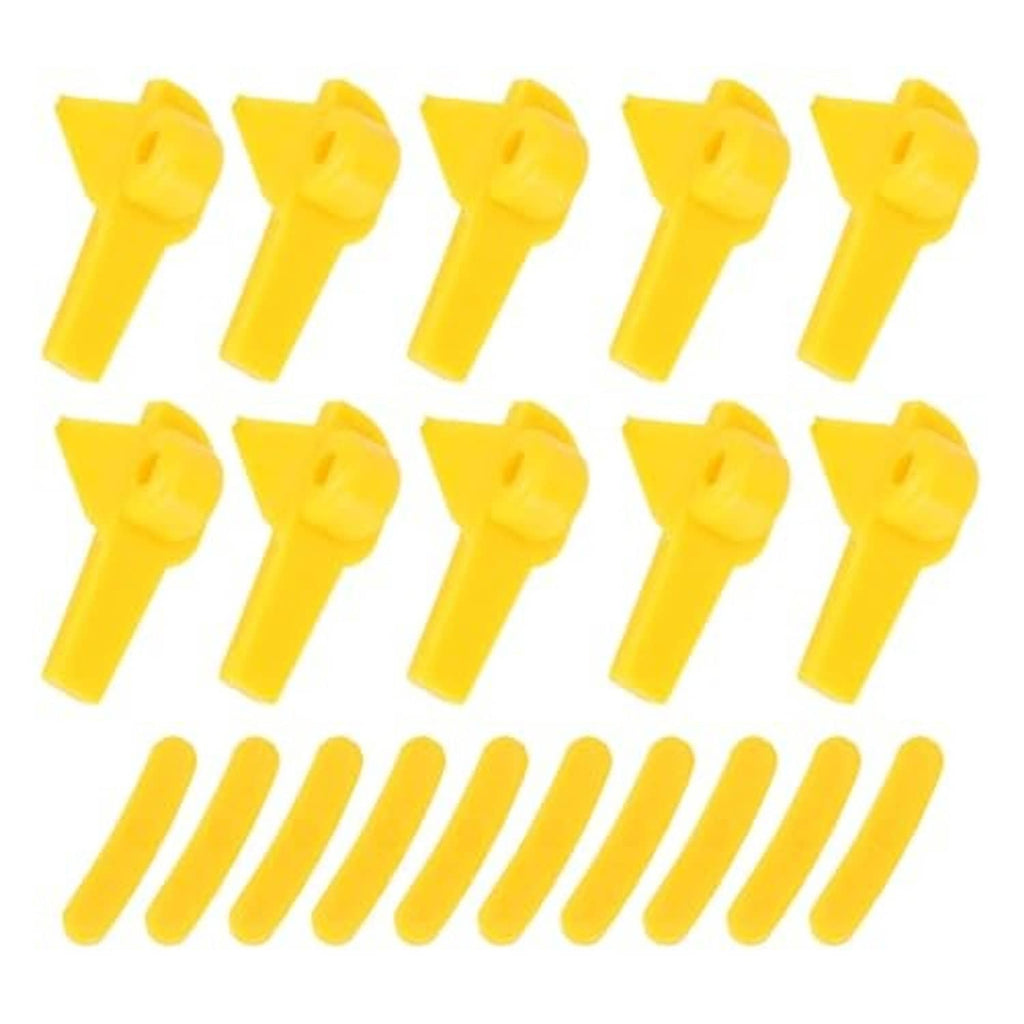 Yellow tire changer demount head protector tips, 20-piece set, plastic pieces
