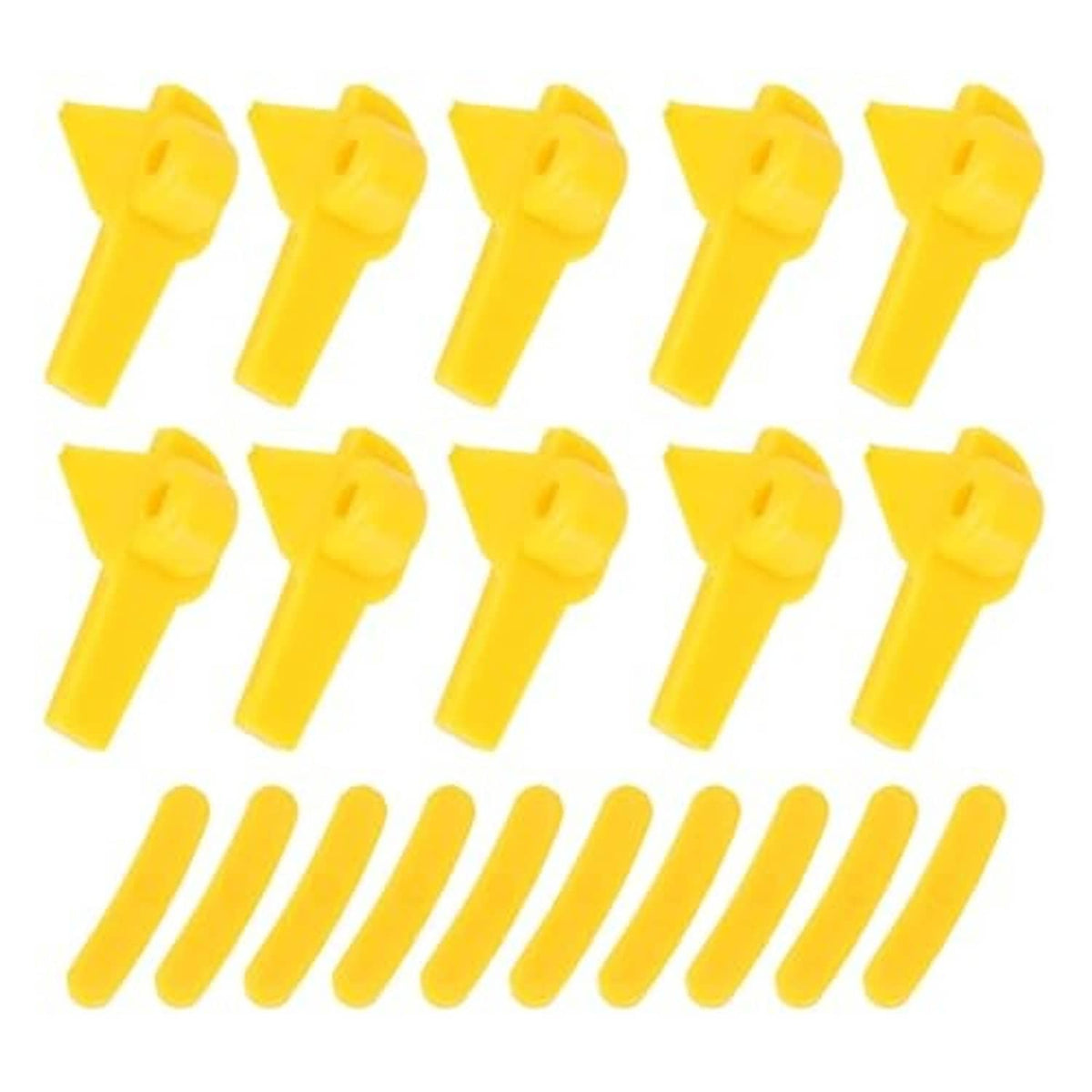 Yellow tire changer demount head protector tips, 20-piece set, plastic pieces