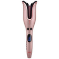 CHI Spin n Curl rose gold rotating ceramic iron with U-shaped clamp and blue display