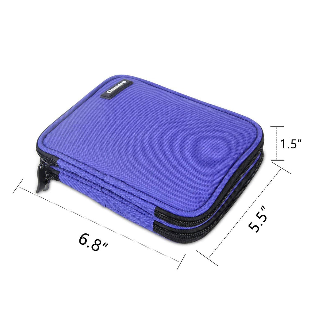 Damero crochet hook case, purple zip pouch with size markings and compact rectangular shape
