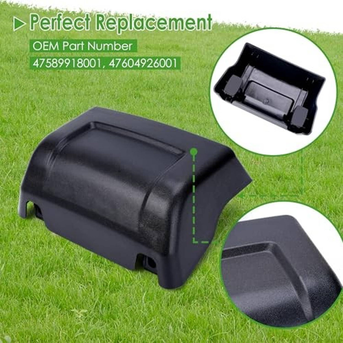 Front bumper rubber replacement, dark gray/black with side mounting tabs and curved shape