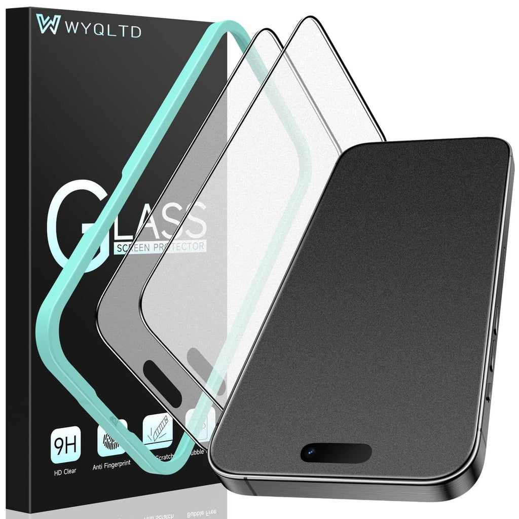 WYQLTD matte screen protectors (2-pack) for iPhone 16 Pro Max with phone-facing cover