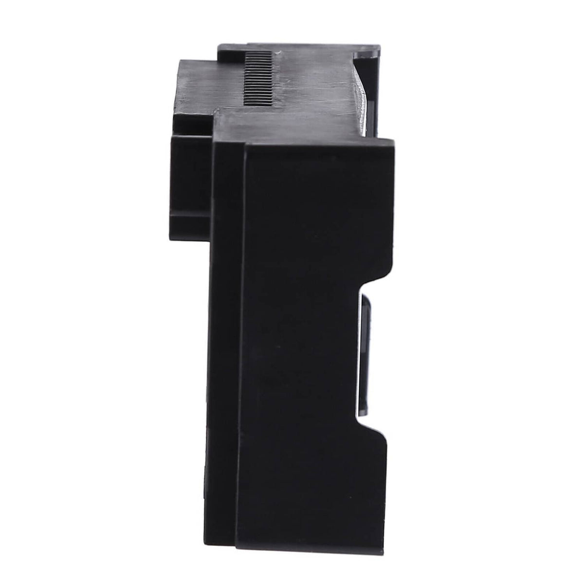 Transfer case control module with black housing and side connector tabs