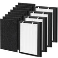 Set of replacement HEPA air purifier filters with black foam and white pleated media