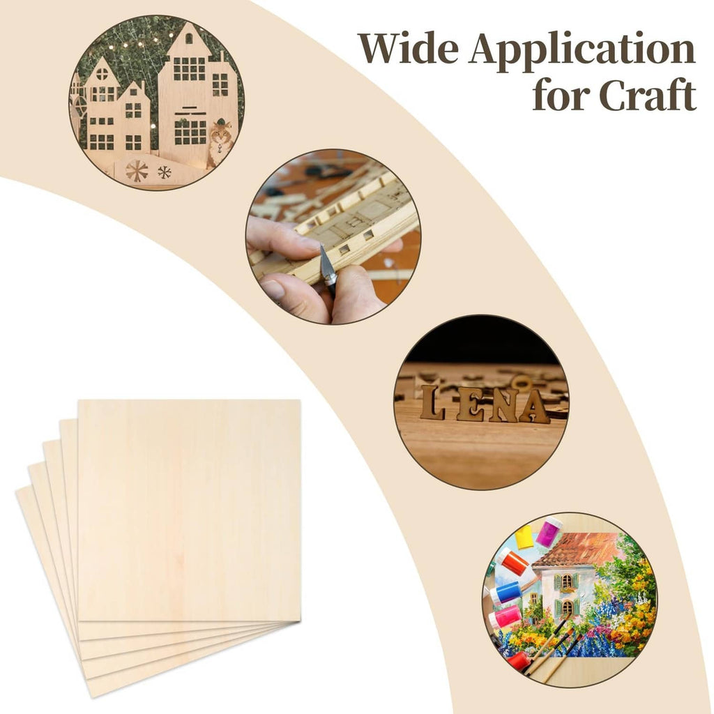Five-pack stack of light basswood sheets, corner view for crafting