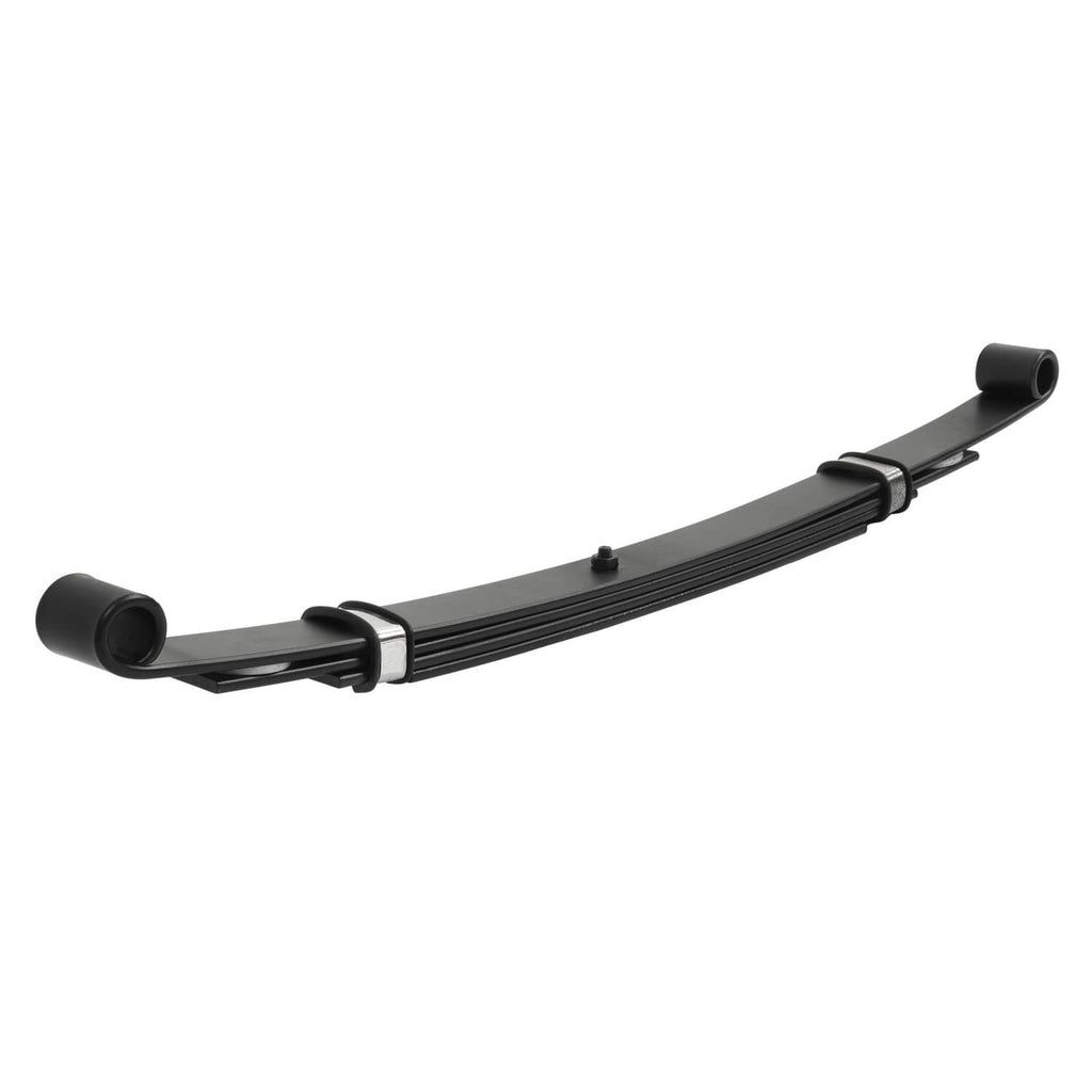 Rear leaf spring pair, black: long springs with end bushings and center clamp