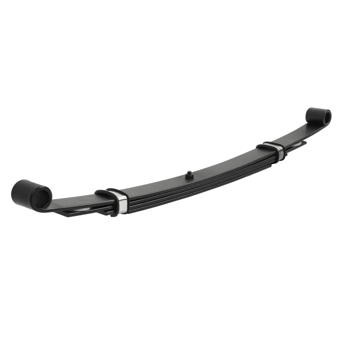 Rear leaf spring pair, black: long springs with end bushings and center clamp