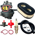 Carburetor tune-up kit with air filter, spark plug, hoses, and red/black gaskets