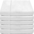 Twin XL flat sheet set in white microfiber, neatly folded stack