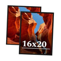 Set of 2 black 16x20 picture frames with clear HD plexiglas