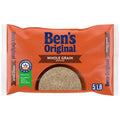 Ben's Original whole grain brown rice 5 lb bag, front with visible rice filling window