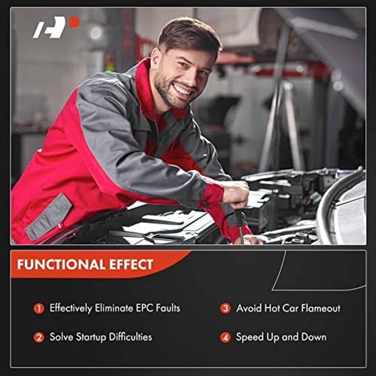 Engine camshaft position sensor installation in engine bay during repair