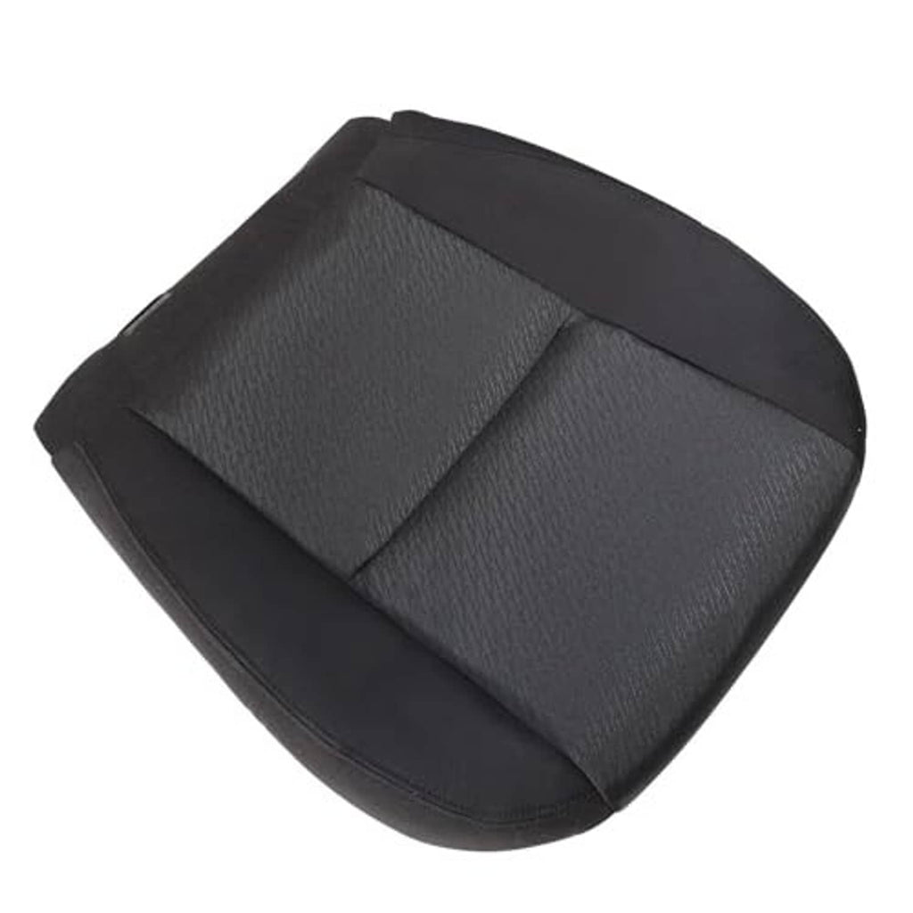 Black driver-side seat bottom replacement seat cover with textured two-tone panels