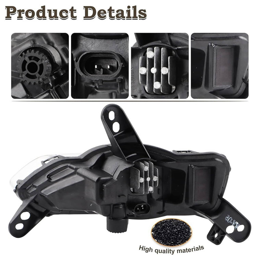 Black fog light mounting housing with connector ports and metal mounting points