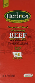 Herb Ox beef bouillon packet, red label, 50 packets