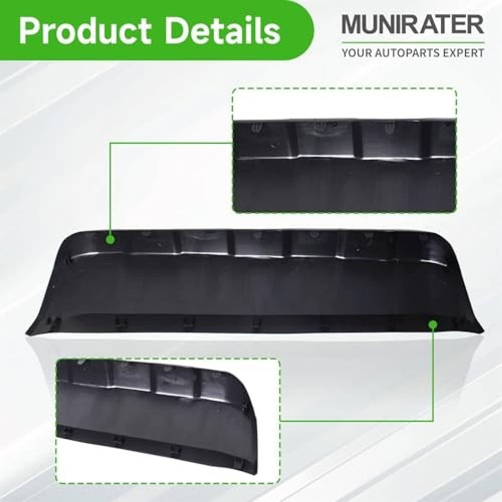Black bumper skid plate panel with visible compartment sections and smooth outer finish