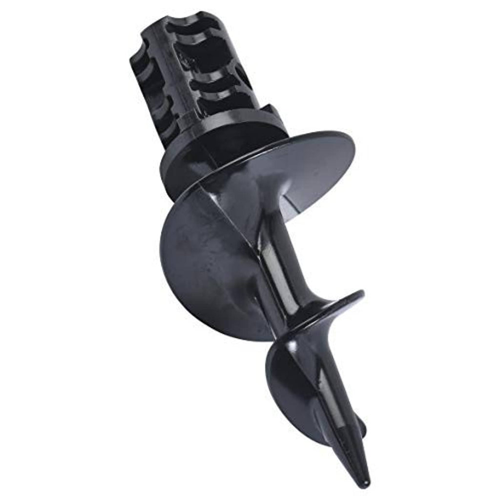 Black dock auger sand anchor with spiral screw blade and mounting collar