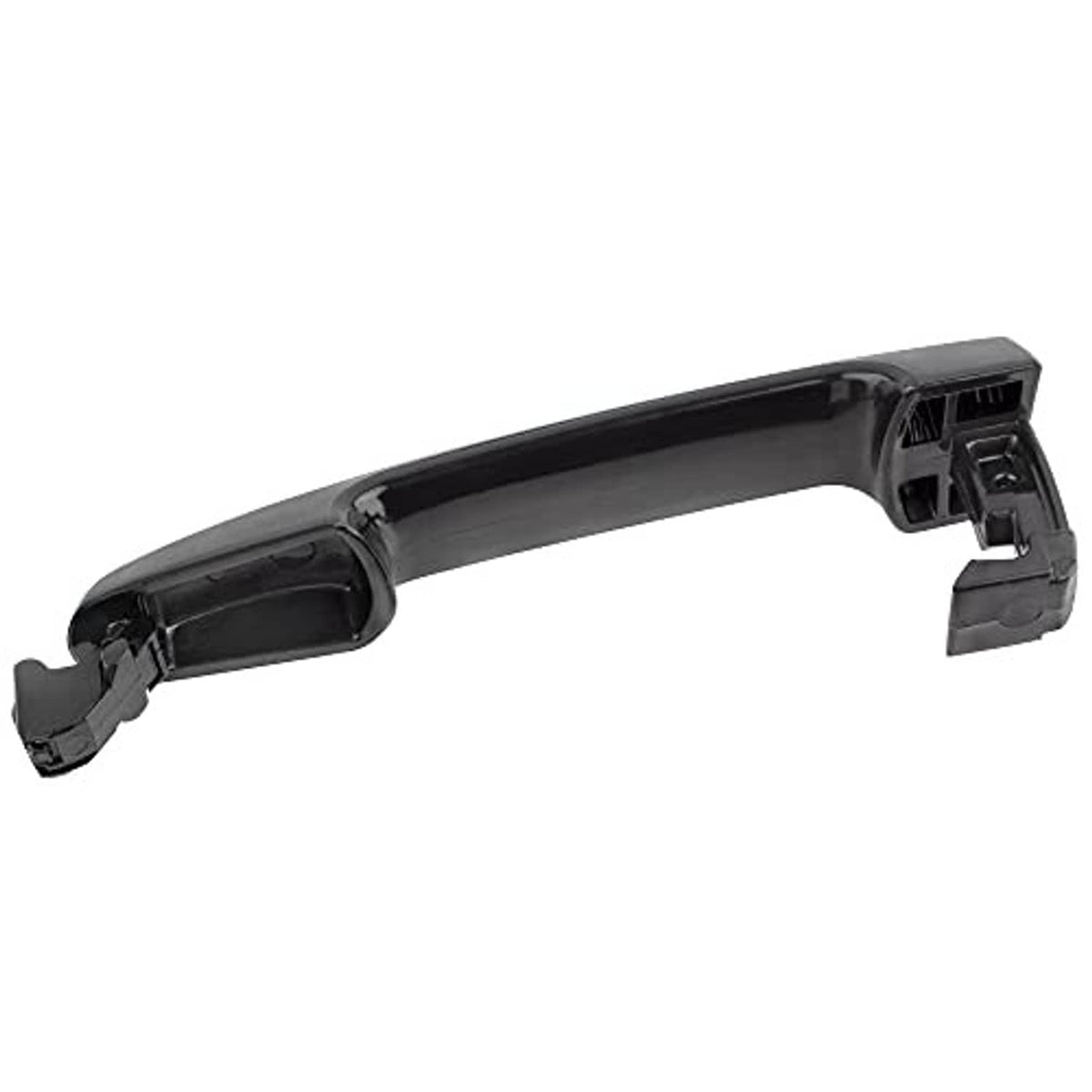 Black exterior door handle angled view with rear mounting housing