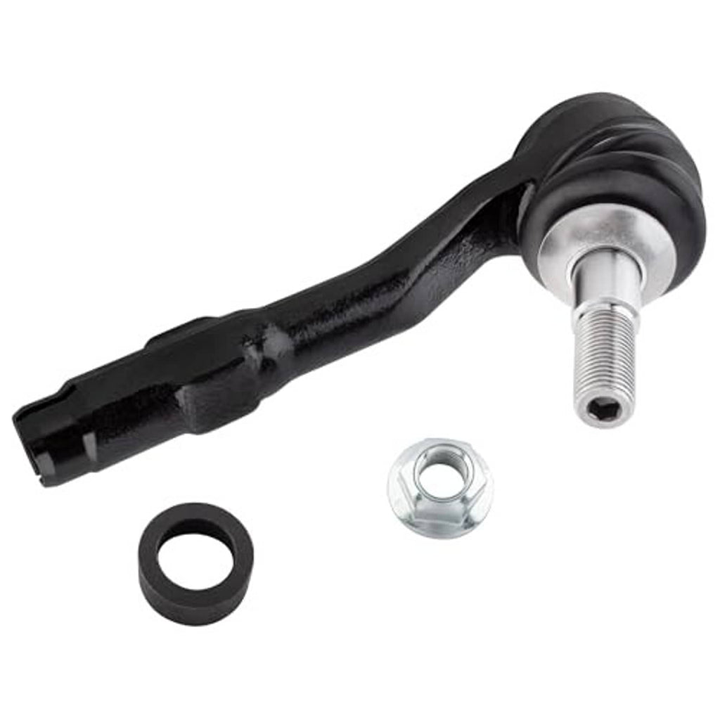 Outer tie rod end assembly, black bar with black boot and silver ball joint stud