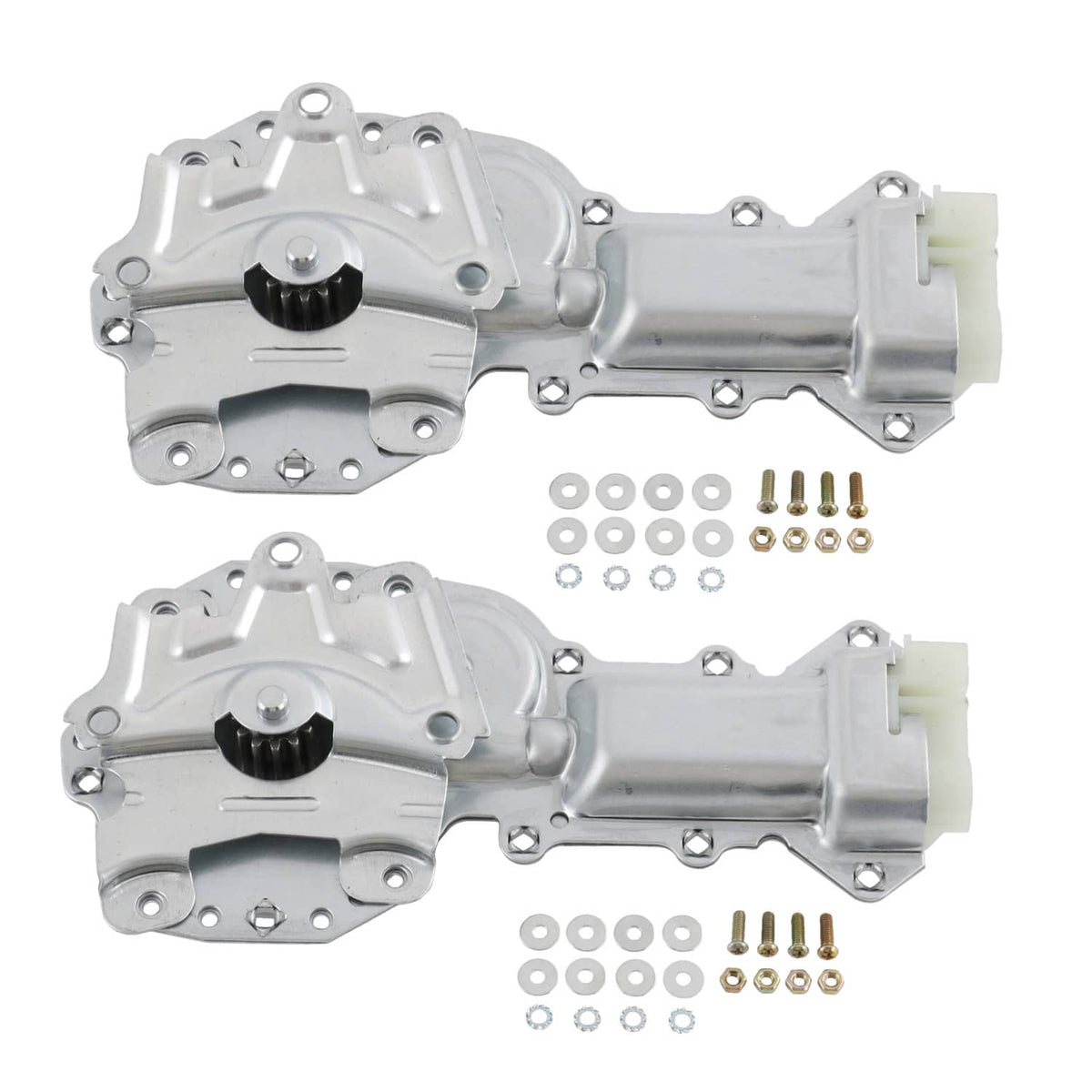 Door power window lift motor assembly with metal housing, 12-tooth gear, connector plug