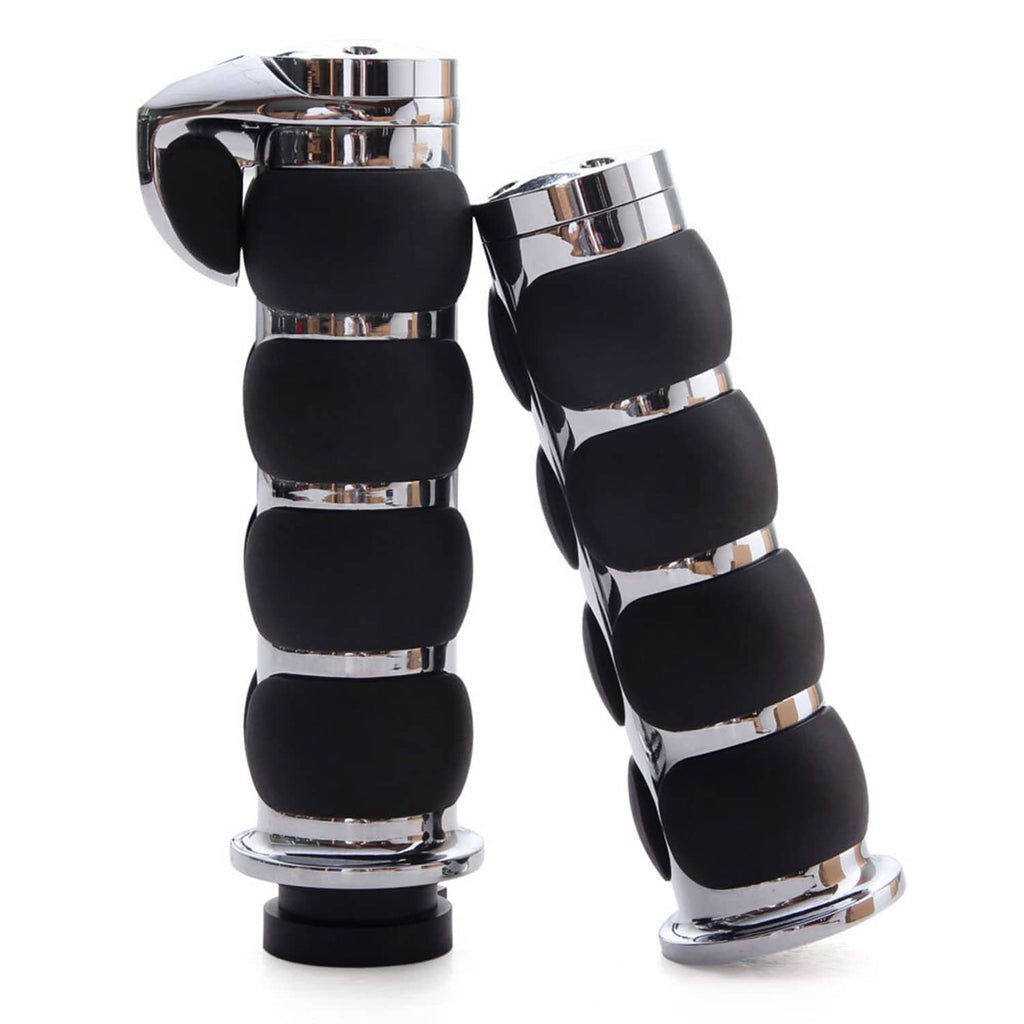 RivetOak 1" Handle Bar Hand Grips For Harley Electra Glide Road King Softail FL Dyna