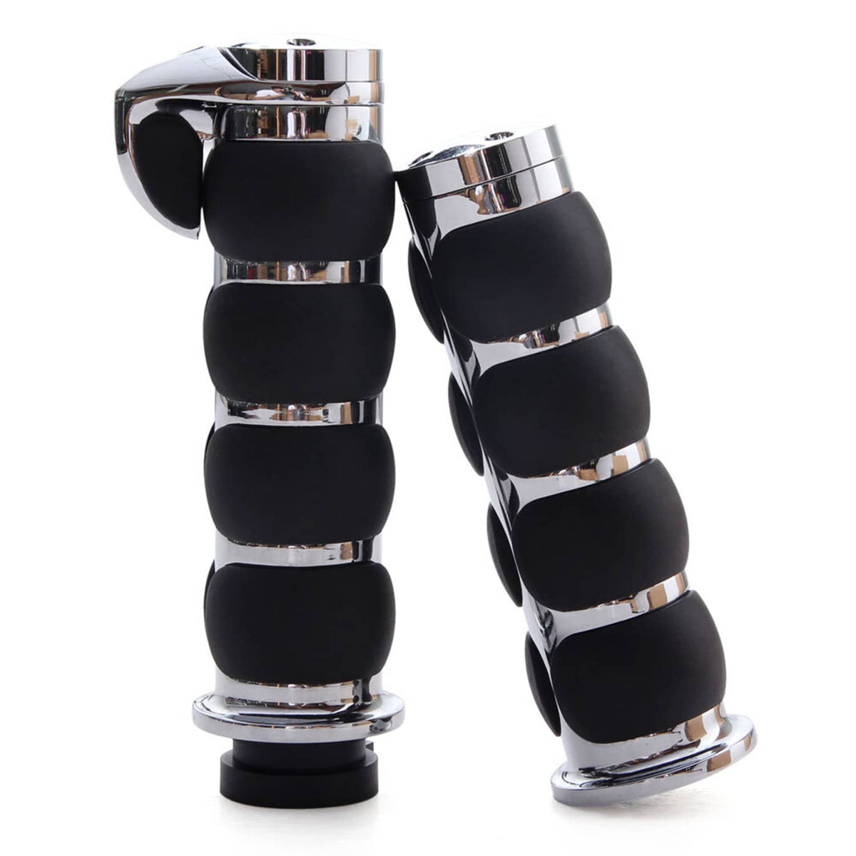 RivetOak 1" Handle Bar Hand Grips For Harley Electra Glide Road King Softail FL Dyna
