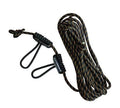 Braided black safety line lanyard with metal connector end loops