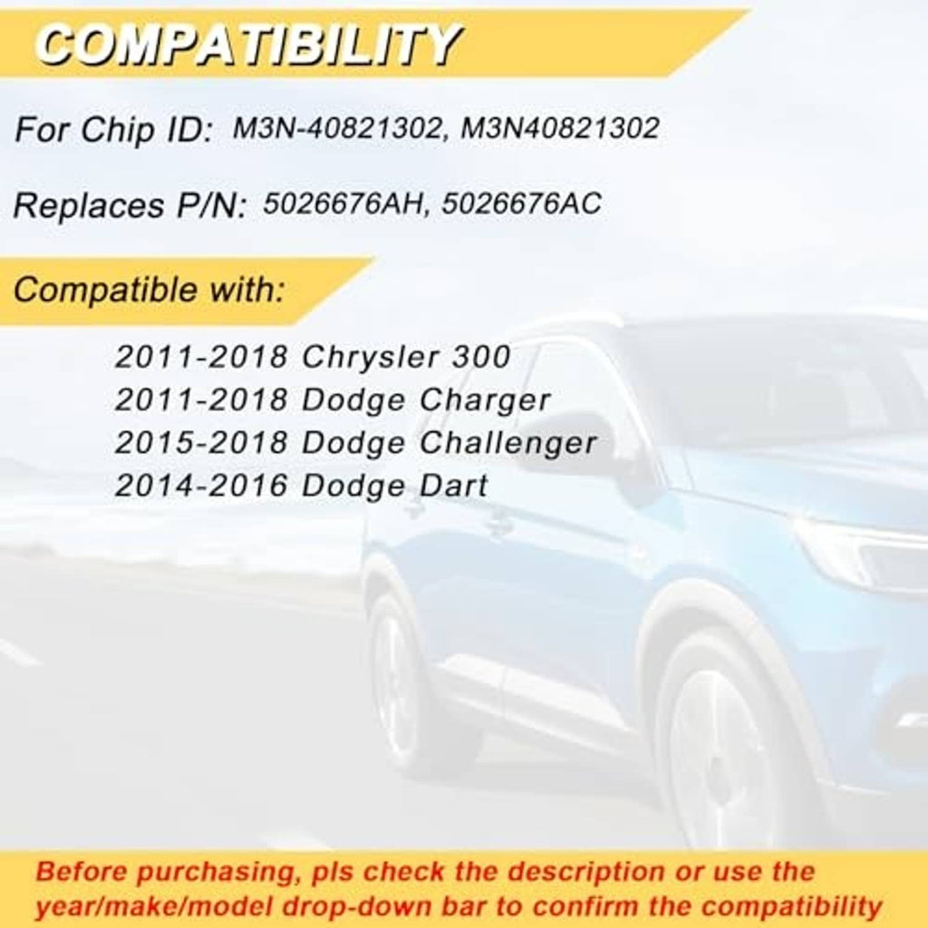 Key fob compatibility guide for select Chrysler and Dodge models