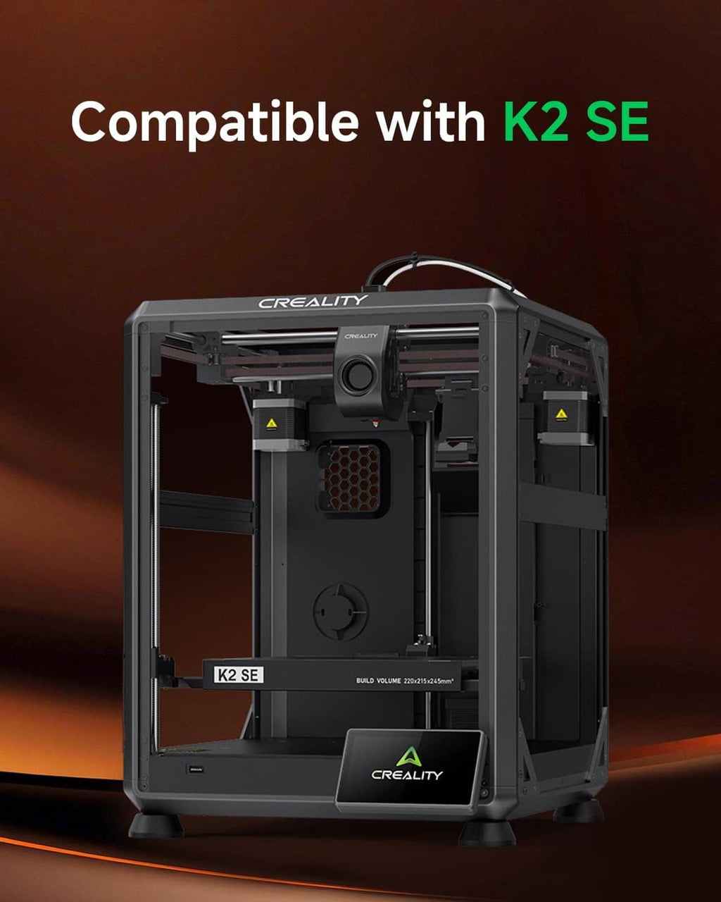 Creality 3D printer showing installed K2 SE ceramic heating block hotend