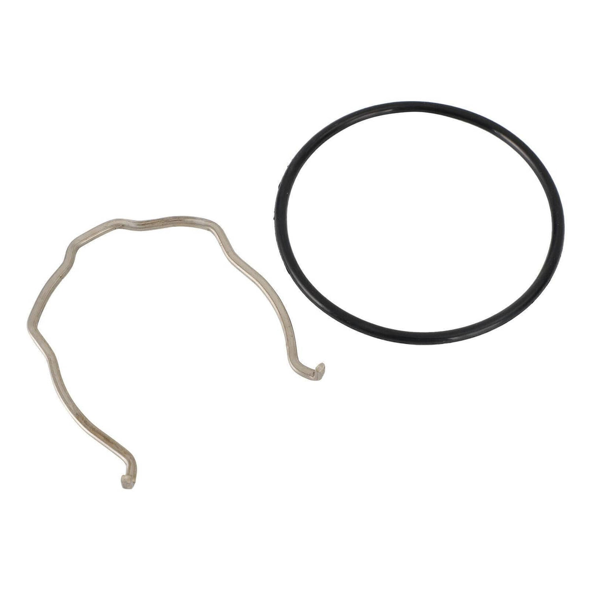 Car charge pipe seal set with black O-ring and C-clip