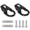 Black front tow hook brackets, left/right hooks with mounting hardware