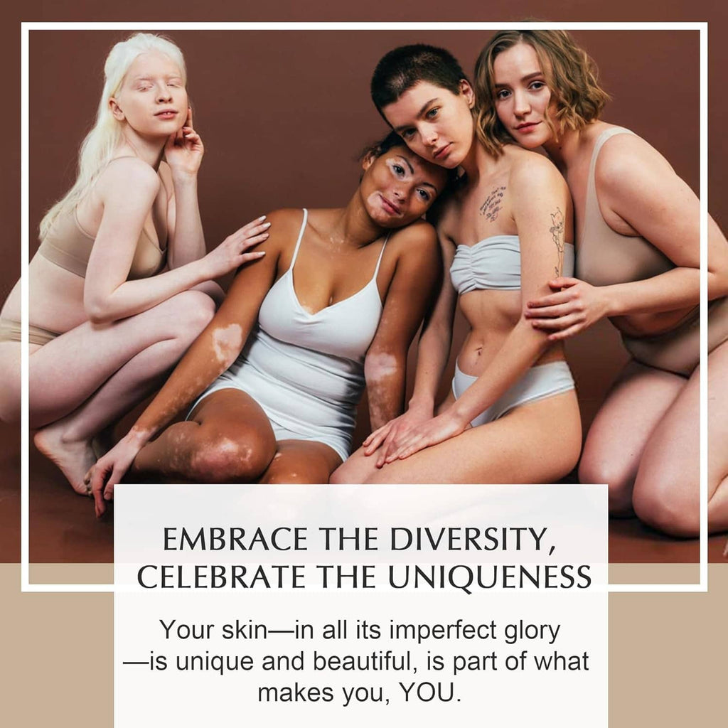 Group of people posing together for inclusive beauty and skincare inspiration