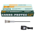 Powered RV anode rod with metal threaded tip and plug-in power adapter