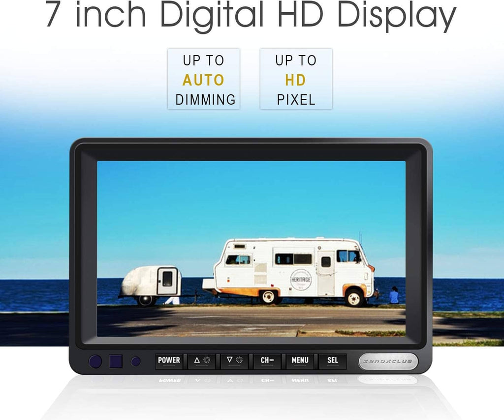 7-inch digital HD display monitor for rear view with control buttons